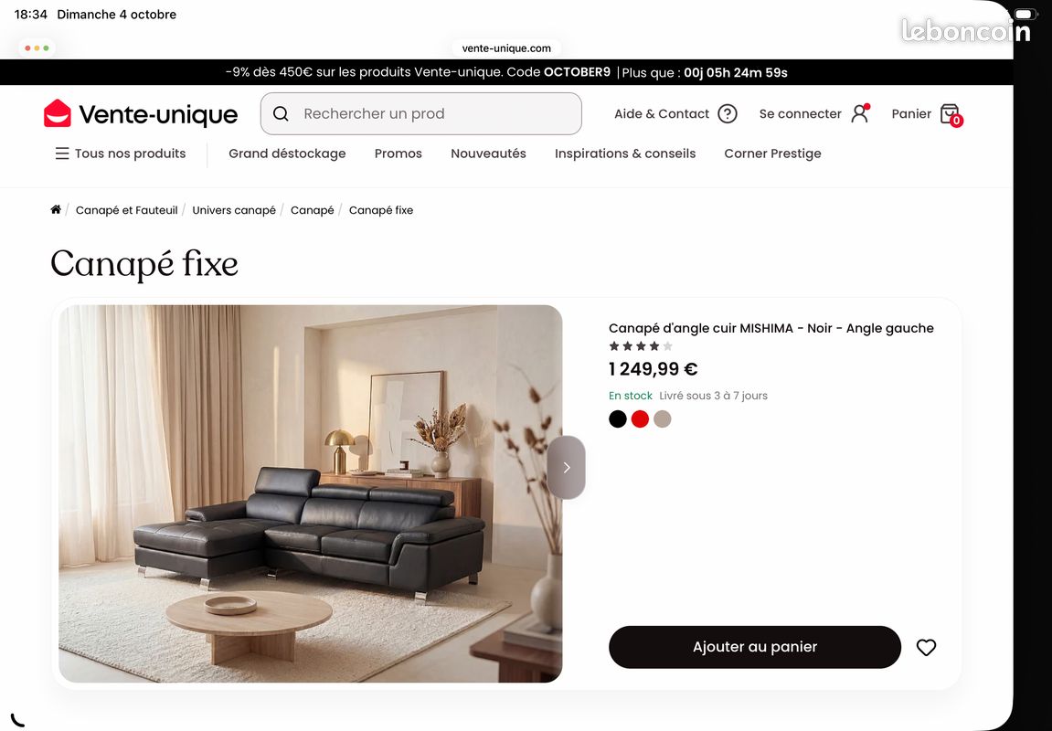Urgent ‼️ Canapé cuir avec méridienne TBE (image 3)