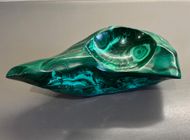 Cendrier Africain Malachite Poli et Naturel Sculpture