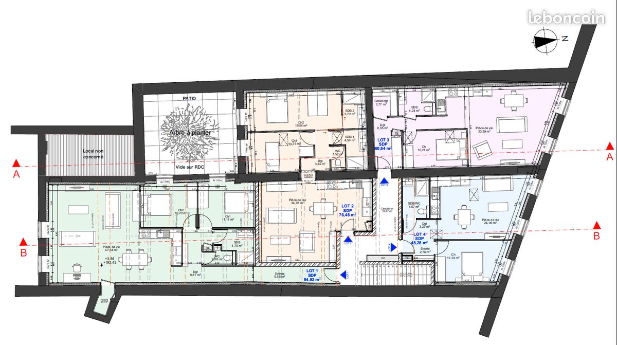 Appartement 3 pièces 95 m² · à Villefranche-sur-Saône · 95 m² · 161 200 €