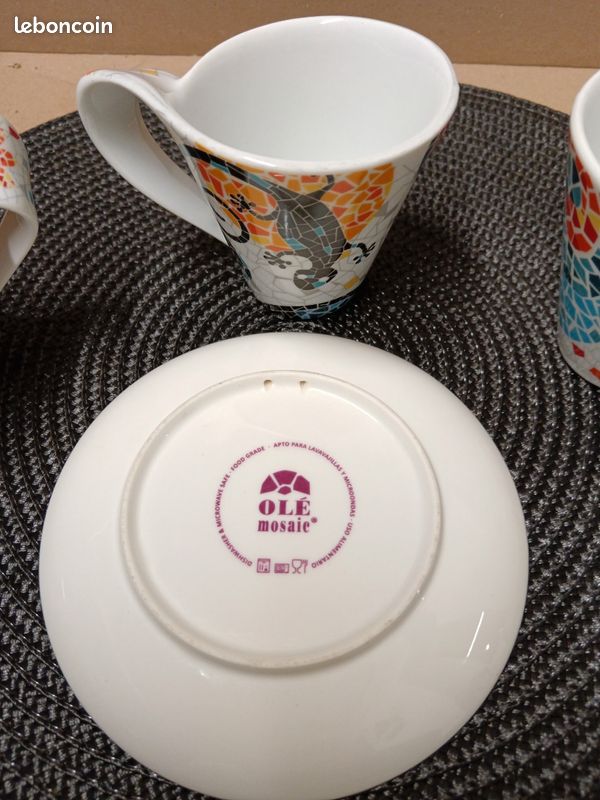 Vend trio de trois jolies tasses mosaïques barcelona gandi (neuf) (image 3)