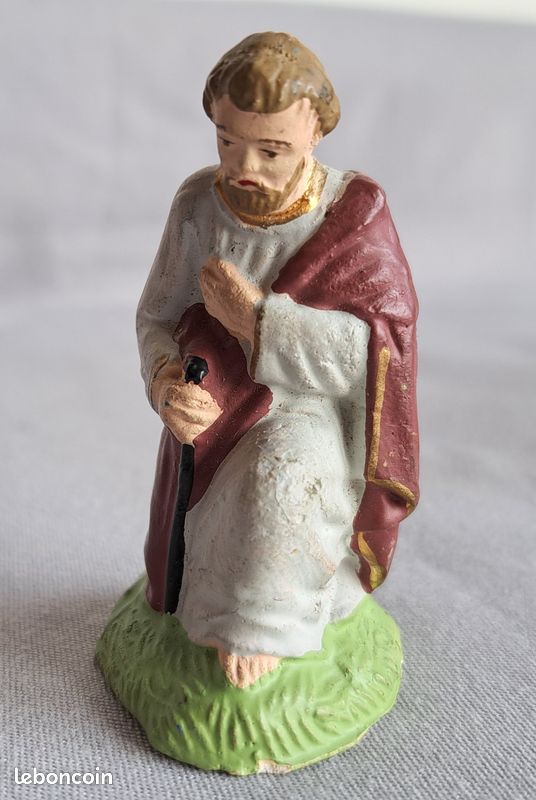 Joseph santon de crèche Devineau : 9 cm taille 3 (image 1)