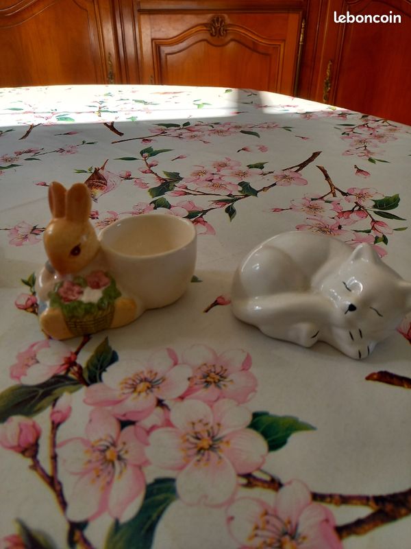 3 objets de décoration 1chat blanc / range bijoux avec chat / un lapin (image 3)