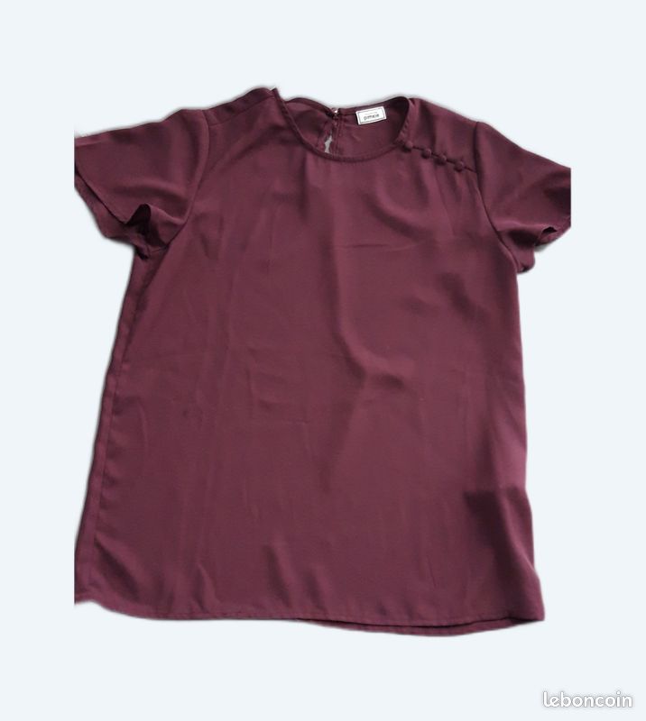 Haut couleur bordeau taille XS (image 1)