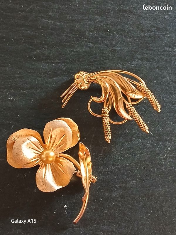 Broches Vintage plaquées Or (image 1)