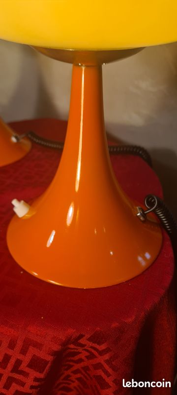 Paire Lampe De Table Prisma Champignon 1975 a 80, Ufo A Space 30x22 (image 5)