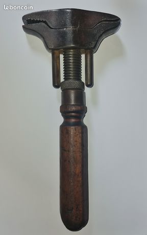 Ancienne Clé à Molette Française - Outil Main Métal, Bricolage Vintage, 23 Cm