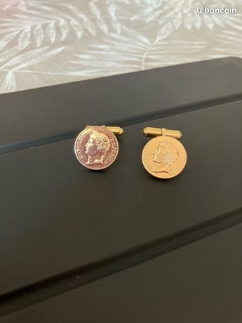 Boutons De Manchette Anciens – Napoléon Empereur – Murat – Plaqué Or