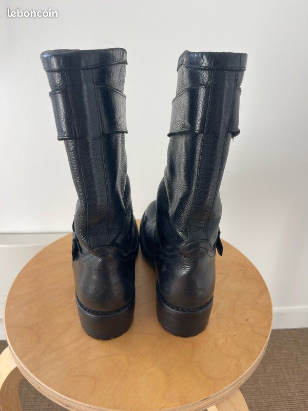 Bottes Moto FREE LANCE En Cuir Noir - Pointure 36/37 - État Impeccable, Prix D'origine 540€