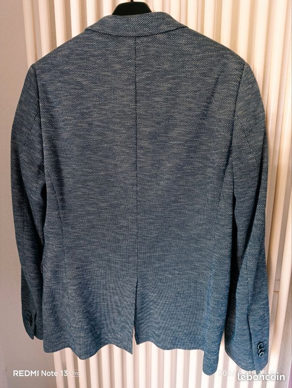 Veste pieds de poule bleu marine et blanc neuve (image 2)