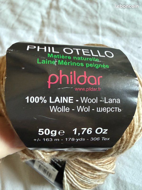 Lot De 4 Pelotes De Laine Phildar Phil Noe Biche - Couleur Beige - Acrylique/coton - Aiguille 3.5