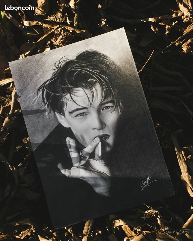 Portrait original de Leonardo DiCaprio, réalisé entièrement à la main (image 2)