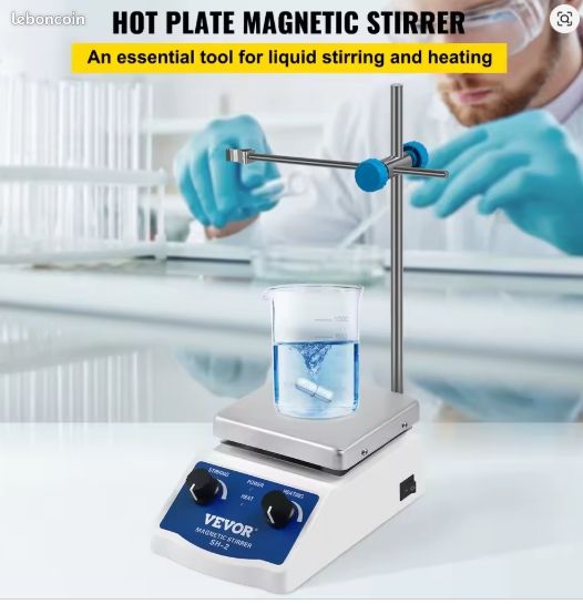 Agitateur Magntique Chauffant 1000 mL  Plaque Inox  2000 tr/min  Modle  Professionnel - quipements industriels