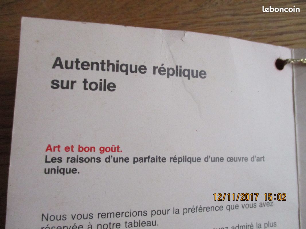 Réplique authentique tableau de maître (image 3)