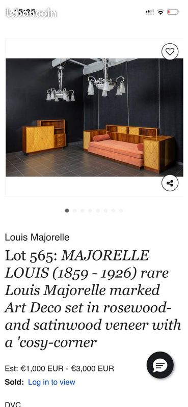 Magnifique ancien lit banquette canapé art déco / art nouveau, possibilité Louis Majorelle (voir dernière photo) (image 15)