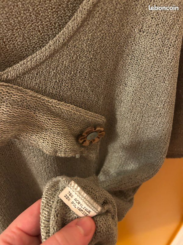 Pull manches courtes vert kaki (image 14)