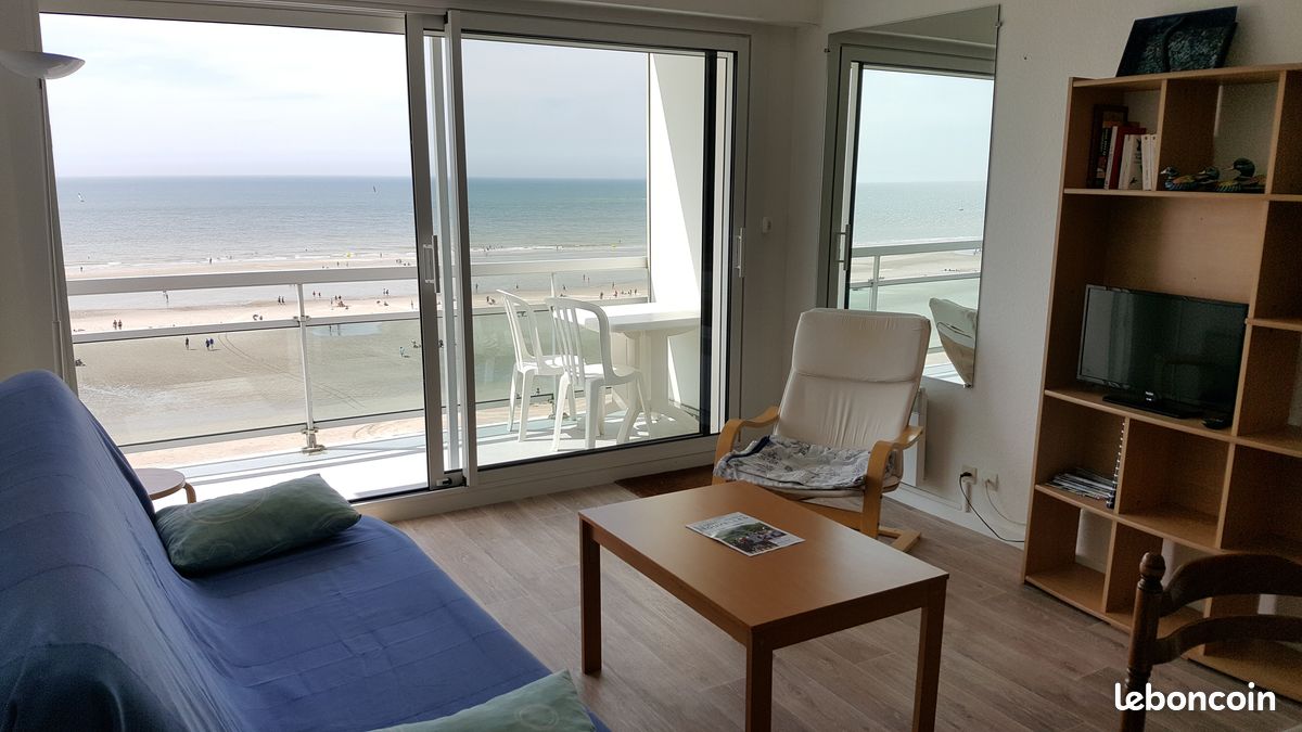 Vue 360° sur plage, ciel et mer, à Hardelot, à 150 mètres des commerces - Location Appartement F2 (image 4)