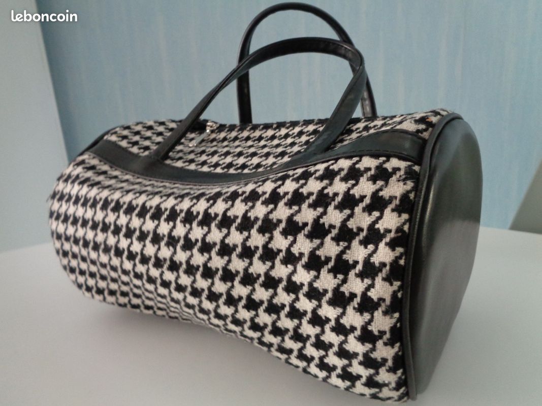 Sac bowling pied de poule noir blanc (image 2)