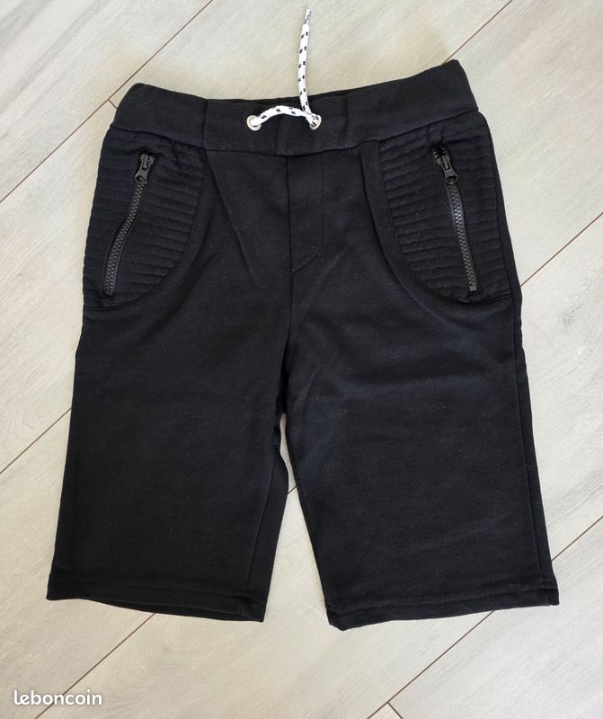 Short Bermuda Pour Garçon 12 Ans - Gris Coton Avec Poches - Occasion Très Bon état - Marque DDP
