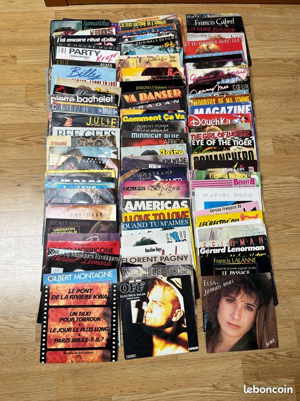 Lot de 124 vinyles 45 tours — Pop /variétés francaise/ années 70-80-90 (image 3)