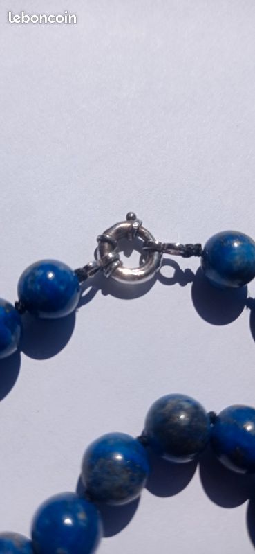 Collier En Lapis Lazuli - Longueur 46 Cm - Occasion - Pierre Bleue Naturelle - Bijou Ethnique