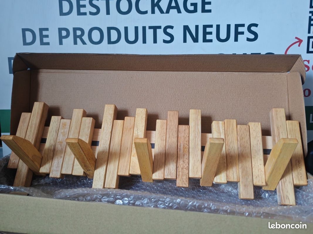 Déstockage - Porte manteau en bois clair naturel Edihome - neuf (image 1)