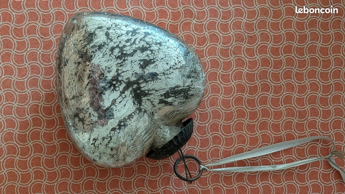 Coeur de Noël en verre mercurise/ boule de pardon antiquité (image 8)