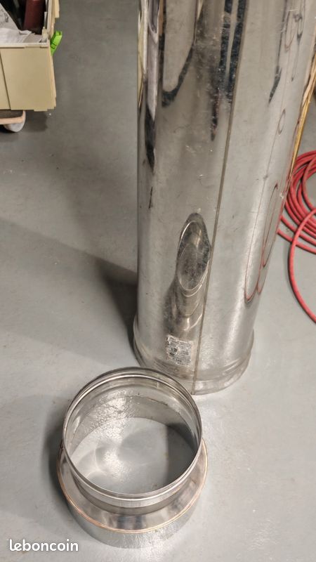 Conduit double paroi ISOTIP Spio Inox Ø230 + Réduction 230/200 – Neuf (image 3)