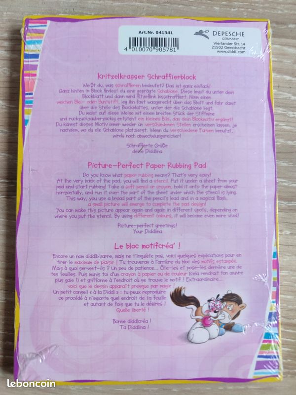 DIDDL - Carnet Forme A6 Diddlina Rose - Format 11,5 x 1,5 x