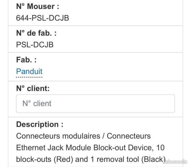 PANDUIT 10 Data Comm Jack inserts and 1 Key (image 4)