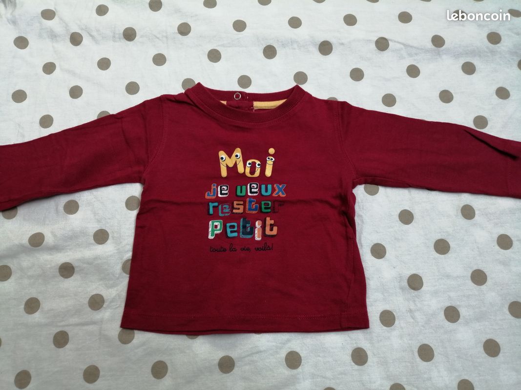 Lot 2 t-shirts manches longues garçon 12mois (image 3)