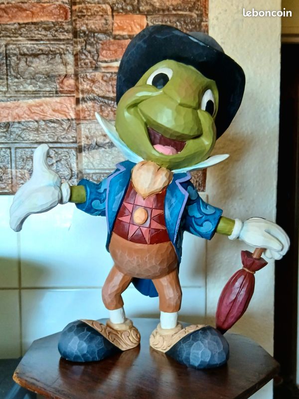 Grande Figurine Jiminy Cricket (Grillet) - Neuf Sous Emballage - Pinocchio - Collection Disney