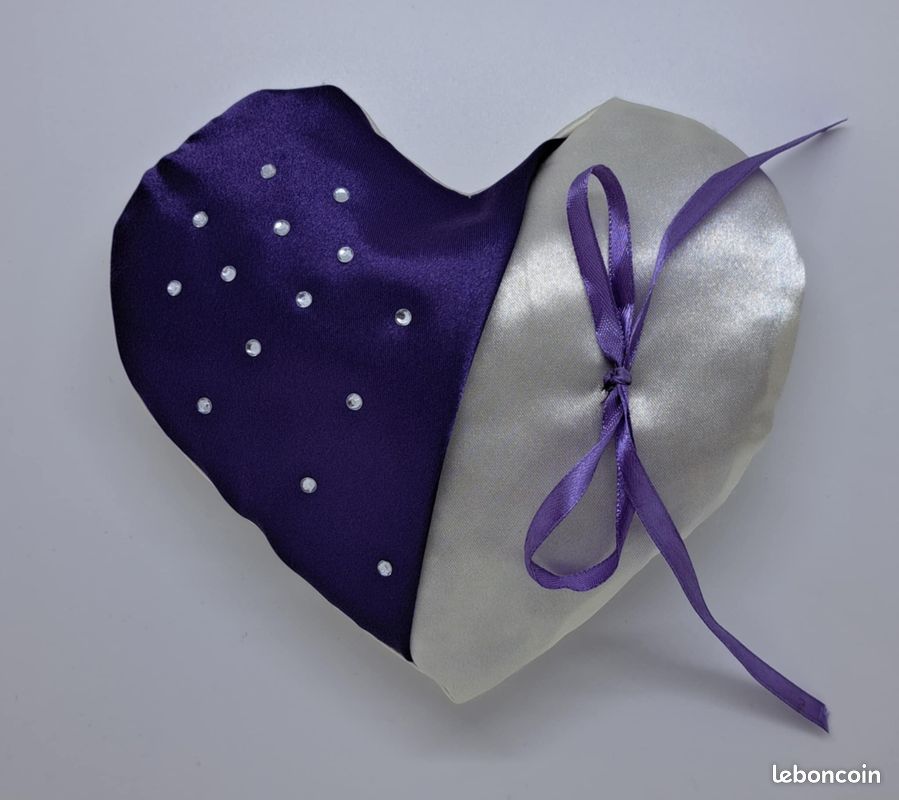 Coussin d'alliance coeur personnalisé porte alliance personnalisé cœur Coussin d'alliance coeur personnalisé porte alliance personnalisé cœur