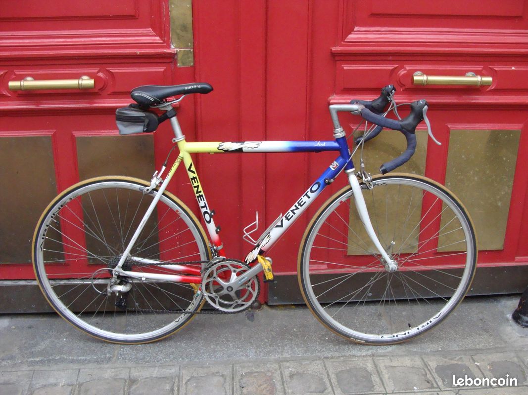 Vélo De Course Vintage VENETO - Cadre Aluminium Jaune - 24 Vitesses Shimano - Taille L