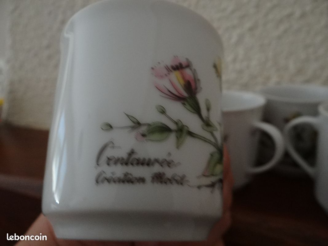 Lot de 6 tasses à café Mobil vintage très bon état en porcelaine fine (image 6)