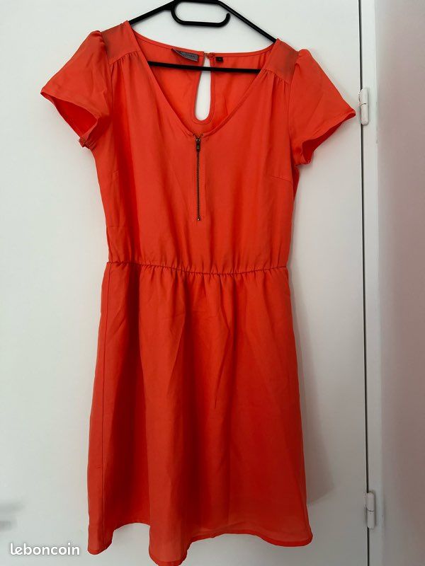 Robe Tunique Boston Traders Fille 12-14 Ans - Corail, Bretelles, Dos Croisé - Neuve Avec étiquette