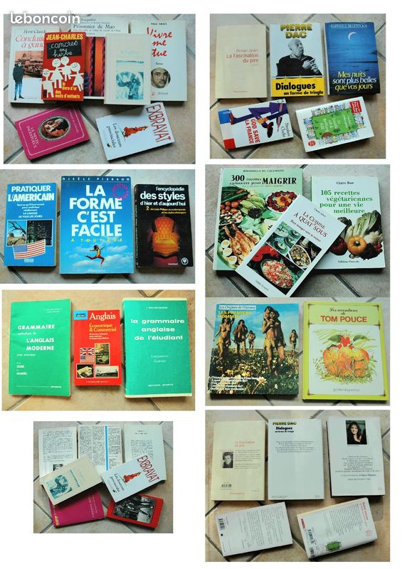 Lots 22 livres, Romans, Guides pratiques, Manuels Scolaires, Enfants (image 1)