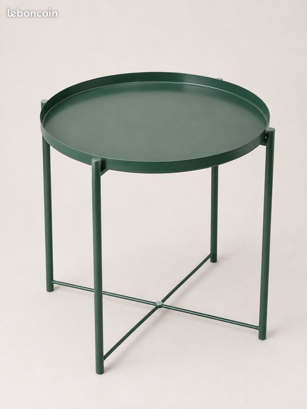 Table d’appoint IKEA vert foncé – plateau amovible (image 1)