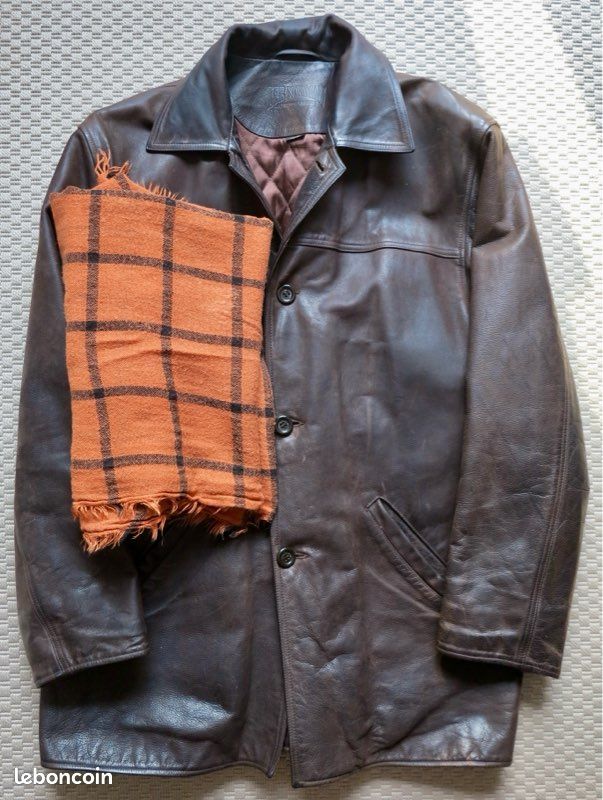 Brown Veste Lee Homme Vintage LEE COOPER Mens Military Style Brown