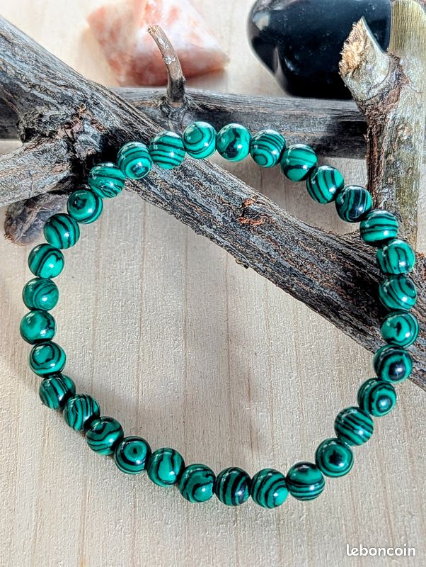 Bracelet Réglable En Malachite 6mm – Unisexe, Corde Tressée Main, Pierre Brute Carrée, Porte-bonheur