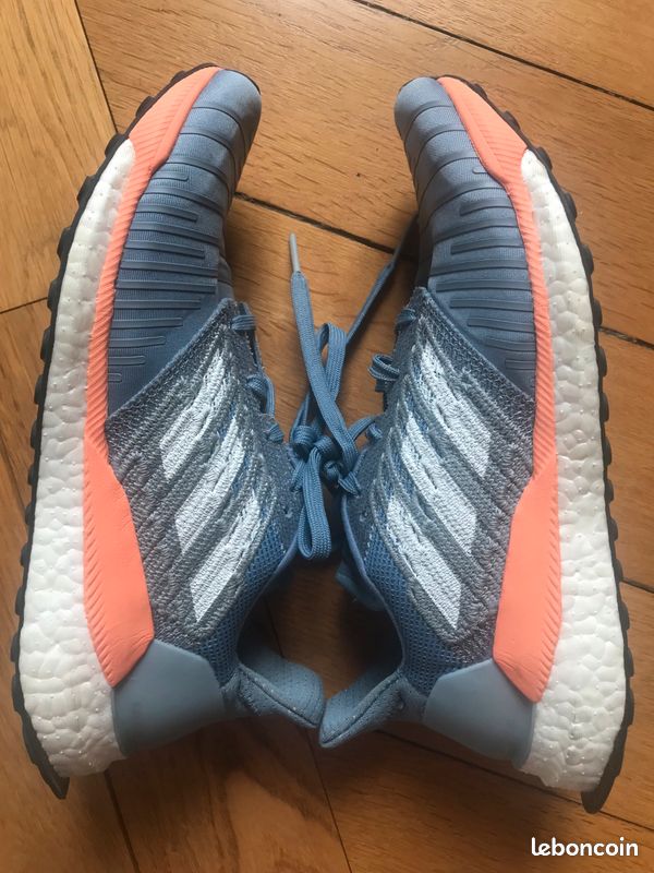 Neuves - Adidas Solar Boost Blue/Coral Athletic Running Shoes BB6603 taille 7 1/2 neuves (image 3)