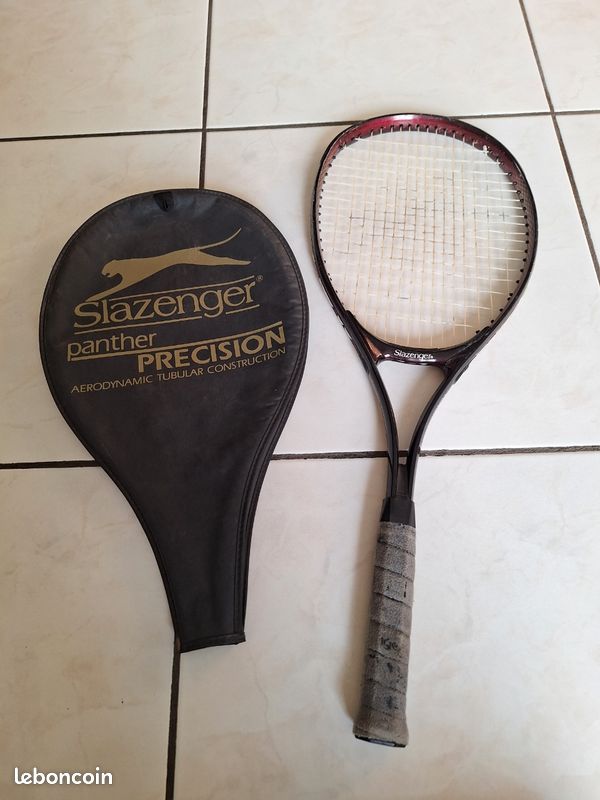 Raquette tennis Slazenger bois avec protection métal zephyr vintage
