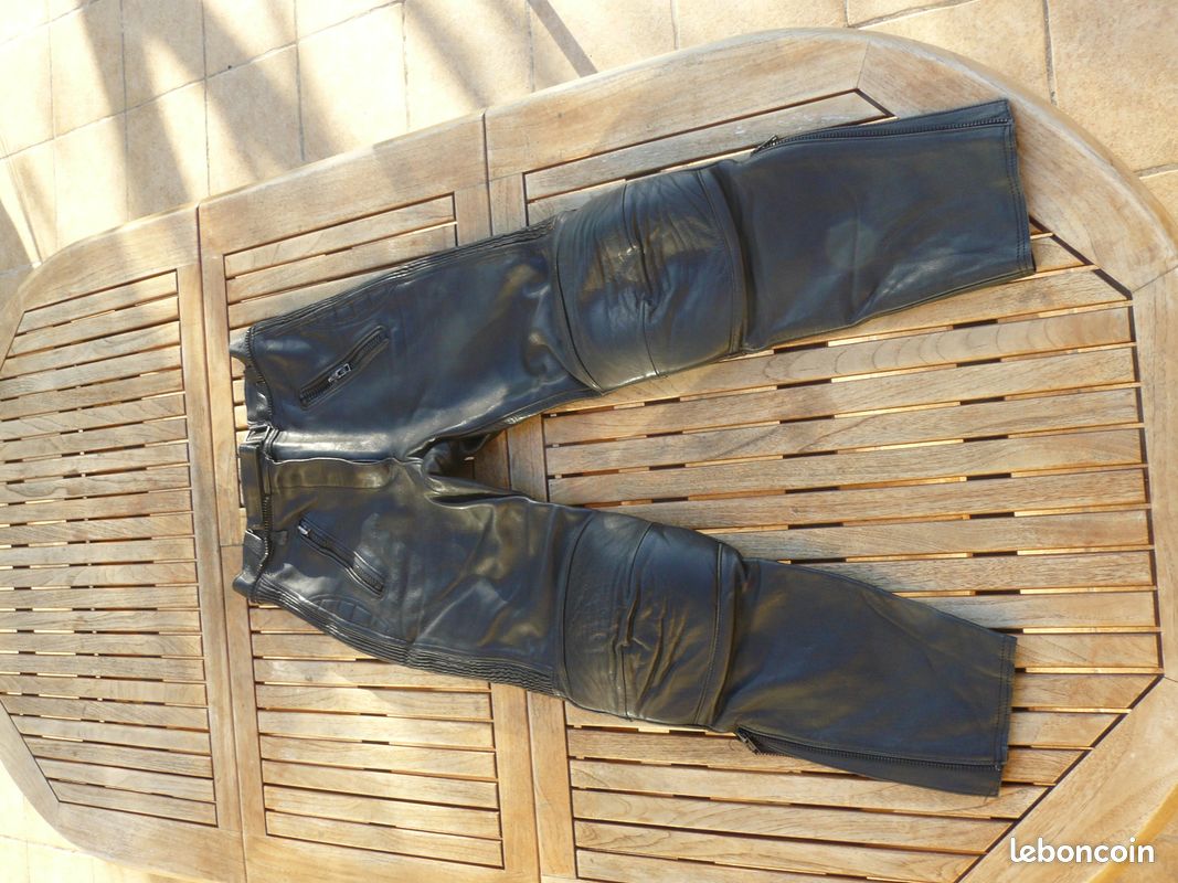 Pantalon Femme Moto Cuir épais souple noir (image 1)