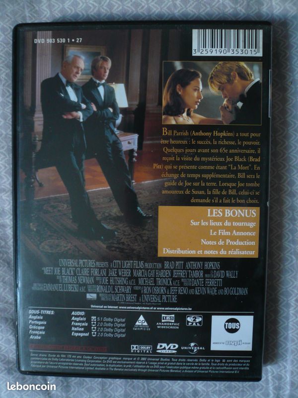 DVD "Rencontre avec Joe Black" de Martin Brest (image 2)