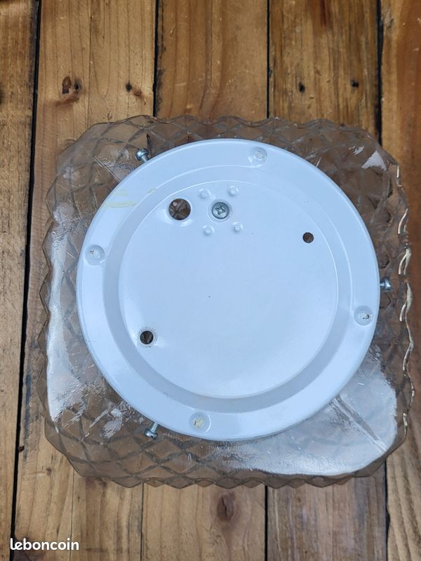 Plafonnier applique murale carré verre pointe de diamant deco retro vintage ancienne (image 9)