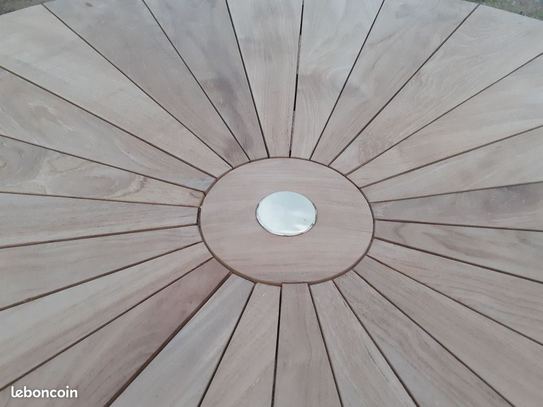 Table de jardin pliable en teck massif (image 3)