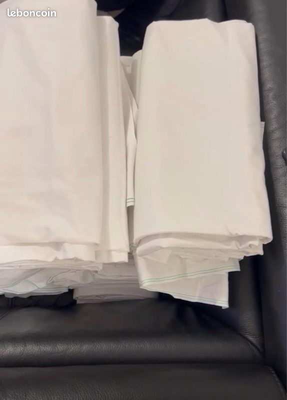 Drap blancs un lot de 19 à 104 avec taies d’oreiller (image 3)
