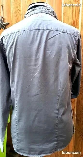 Chemise Homme Napapijri Bleu Rayé - Taille L - Coton - Excellente état Occasion - Manches Longues - Modèle Classique