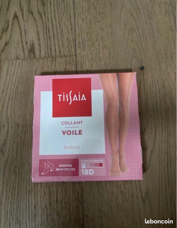 Collants Beiges Voile Fin Femme Taille L - Nylon Brillant Bas