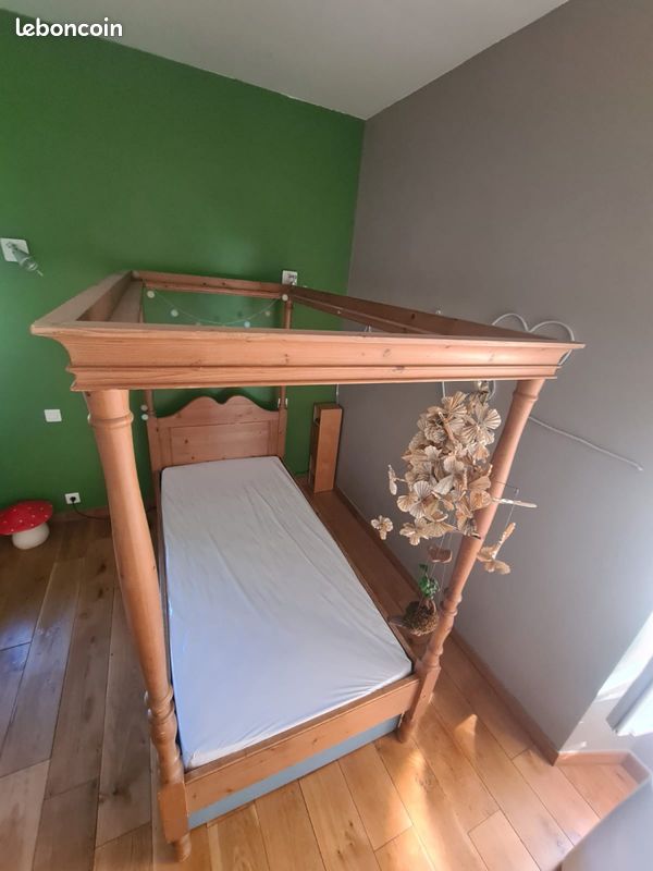 Lit baldaquin bois pour princesse (image 4)