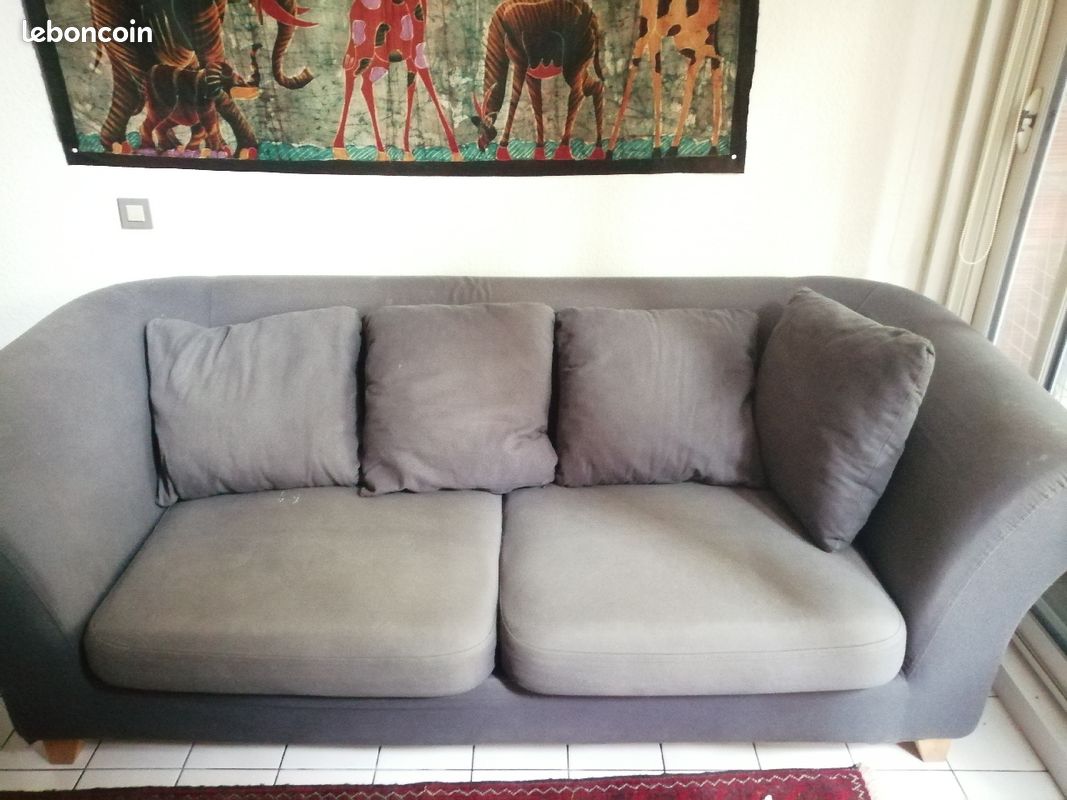 Canapé confortable gris (image 1)
